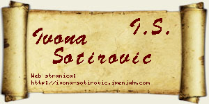 Ivona Sotirović vizit kartica